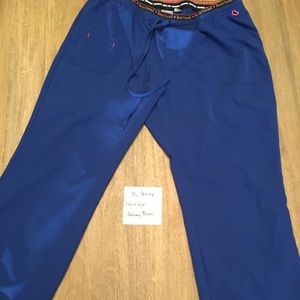 XL Petite HeartSoul Galaxy Blue scrub pants